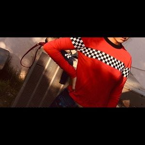 red checkered long sleeve